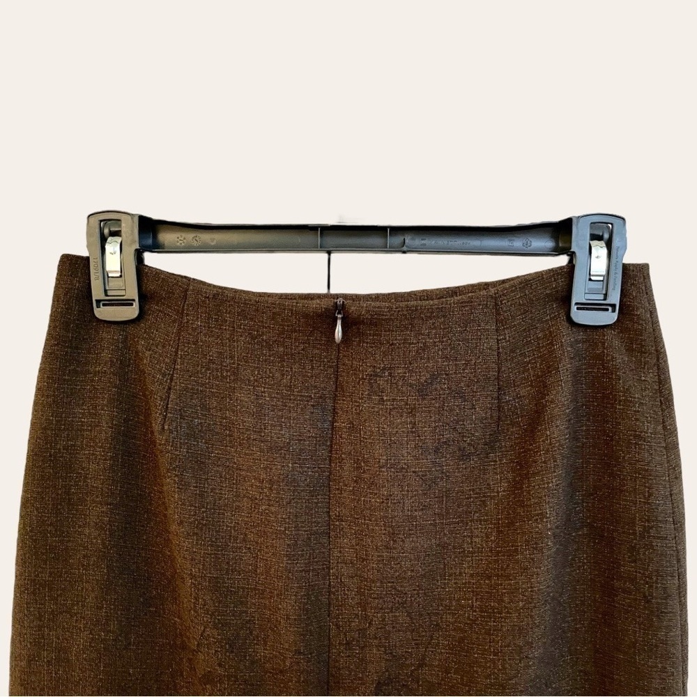 LIYADA, SOPHISTICATED AND FEMININE BROWN PENCIL SKIRT. SIZE 11 - Picture 4 of 6